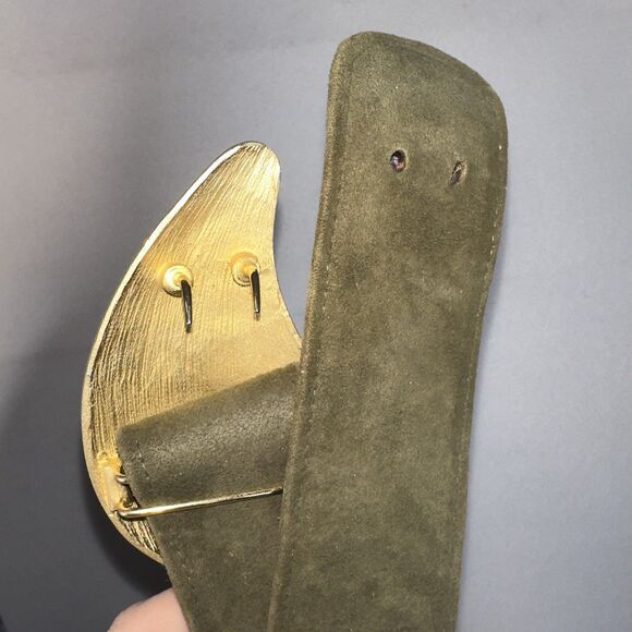 Carlisle Vintage Belt Sage Suede Gold Paisley Sz Small - Picture 6 of 10